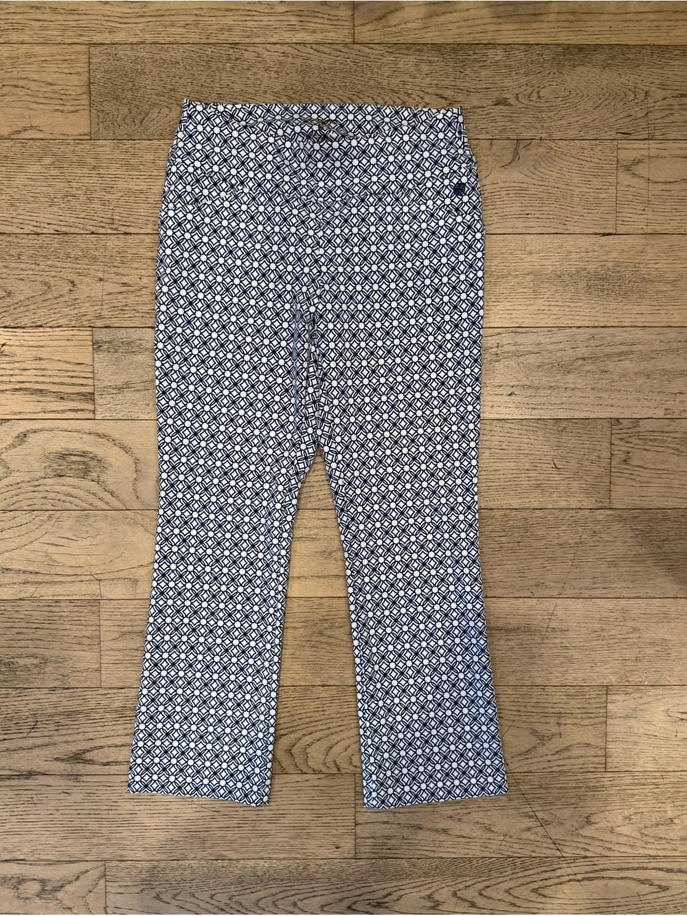 Lilly Pulitzer Navy and White Geometric Corso Pants